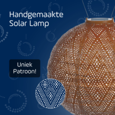 LUMIZ Solar Lampion Ikat Rond - Solar tuinverlichting - 30 cm - Koper