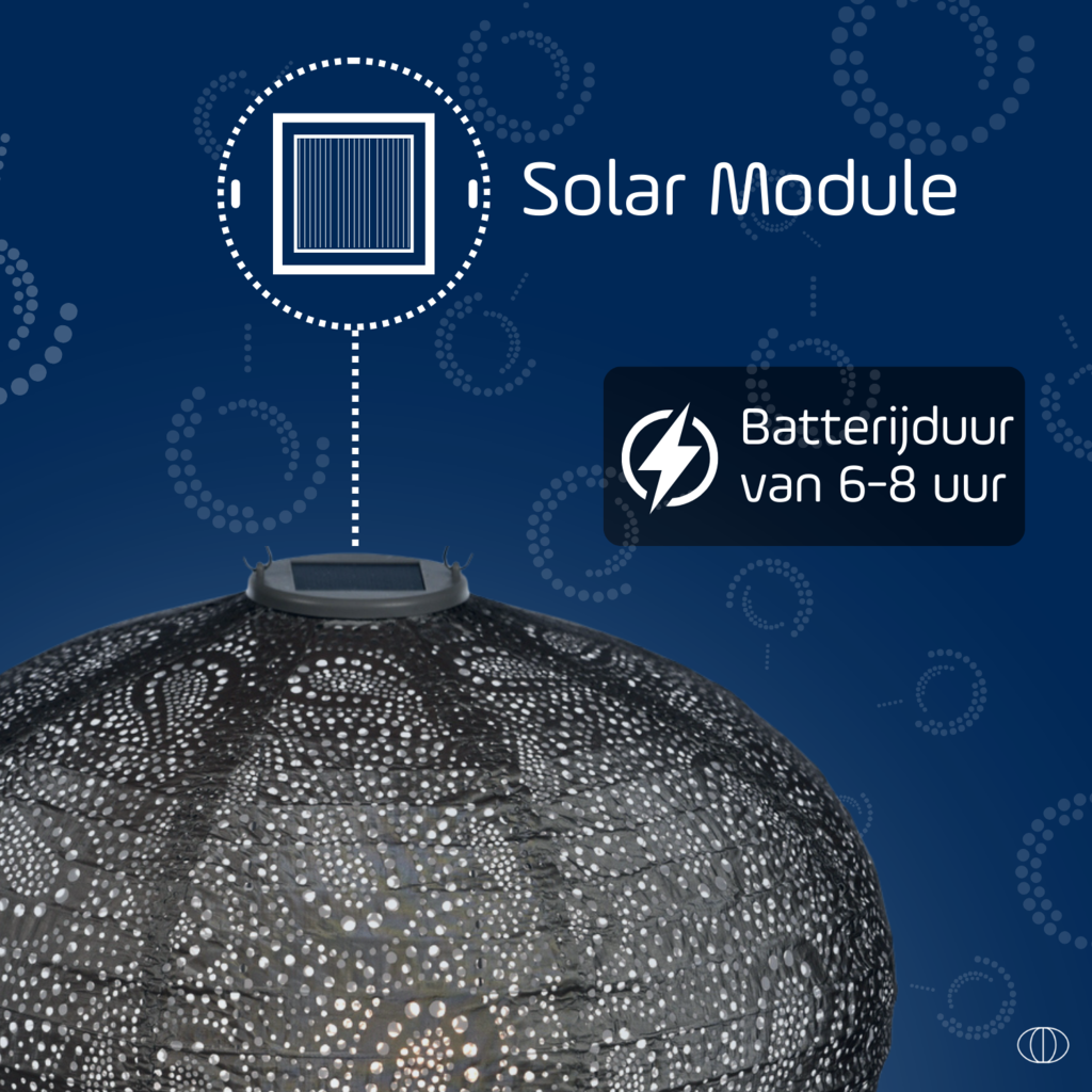 LUMIZ Solar Lampion Paisley Oval - Solar tuinverlichting - 40 cm - Taupe