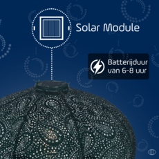 LUMIZ Solar Lampion Paisley Oval - Solar tuinverlichting - 40 cm - Groen