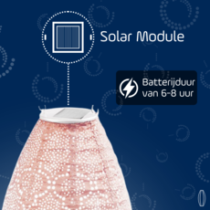 LUMIZ Solar Lampion Bazaar Long Oval - Solar tuinverlichting - 20 cm - Roze