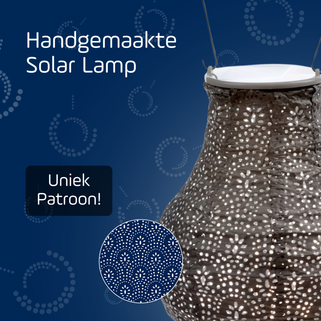 LUMIZ Solar Lampion Fan Bulb - Solar tuinverlichting - 16 cm - Taupe