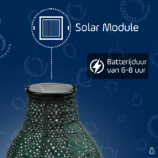 LUMIZ Solar Lampion Ikat Bulb - Solar tuinverlichting - 16 cm - Groen