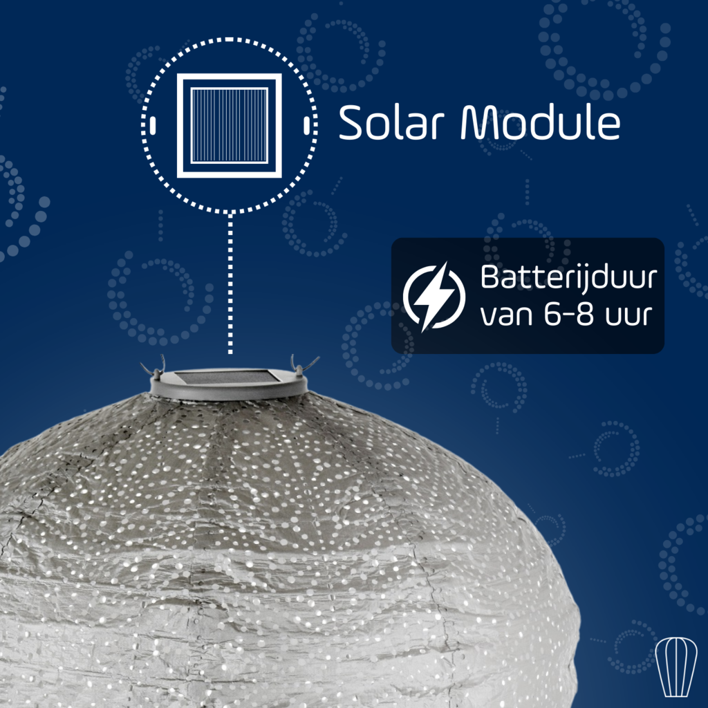 LUMIZ Solar Lampion Sashiko - Solar tuinverlichting - XL - Licht Taupe