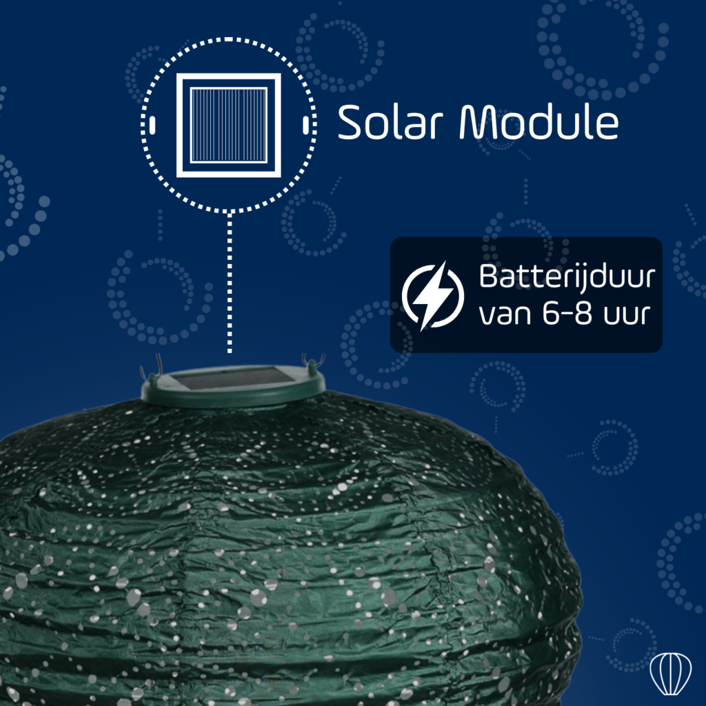 LUMIZ Solar Lampion Mandela Balloon - Solar tuinverlichting - 30 cm - Groen