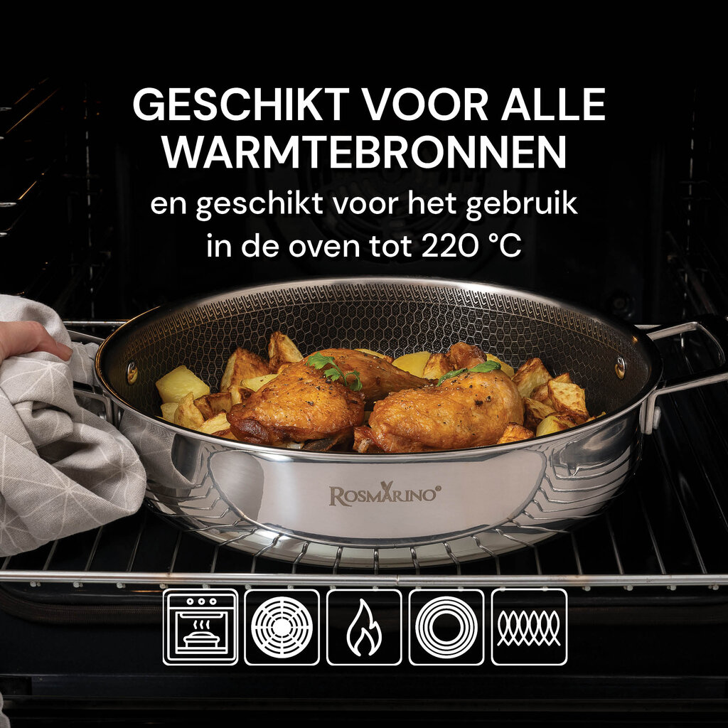 Rosmarino HexaPRO Braadpan met deksel - 24cm