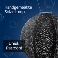 LUMIZ Solar Lampion Ikat Rond - 30 cm - Zwart