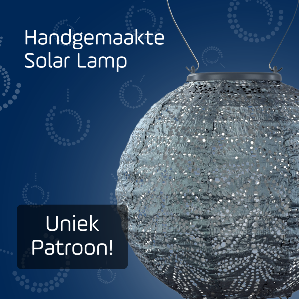 LUMIZ Solar Lampion Folia Rond - 20 cm - Grijs Blauw