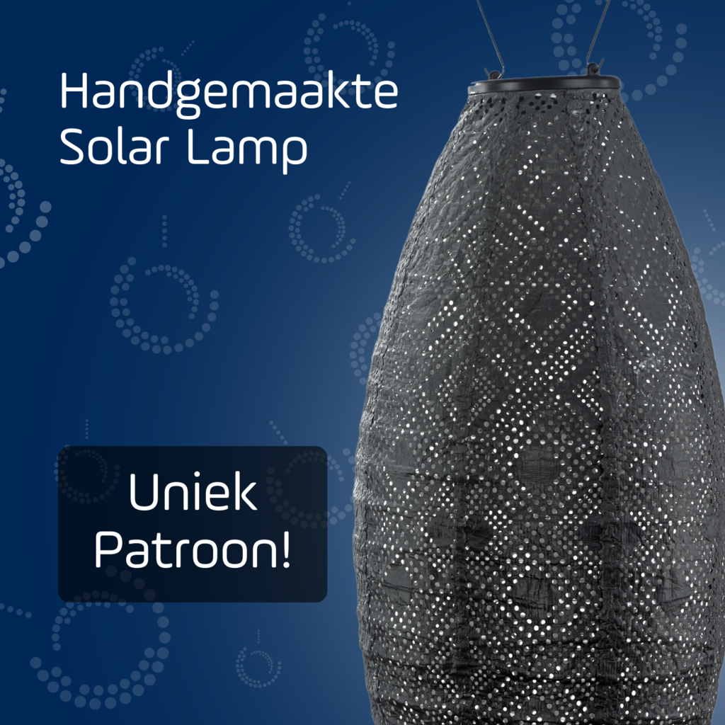 LUMIZ Solar Lampion Mosaic Long Oval - 20 cm - Donker Grijs