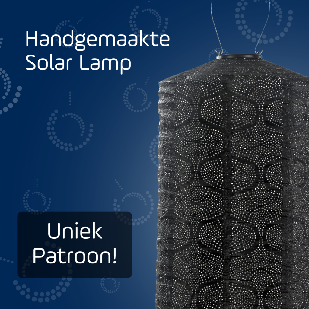 LUMIZ Solar Lampion Tigres Cylinder - 28 cm - Zwart