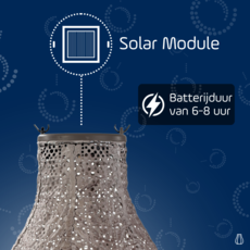 LUMIZ Solar Lampion Lace Bulb - 16 cm - Taupe