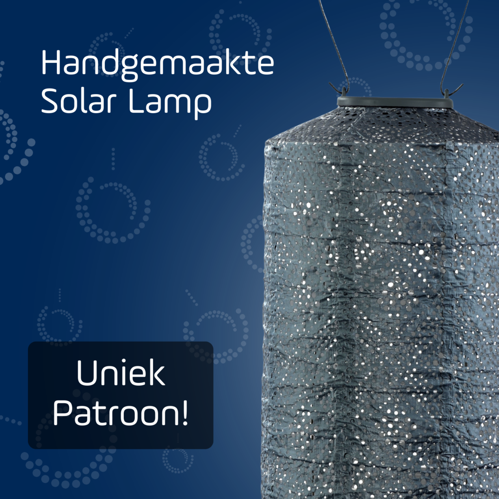 LUMIZ Solar Lampion Topaze Cylinder - 18 cm - Grijs Blauw