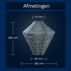 LUMIZ Solar Lampion Lace Diamond - 28 cm - Grijs Blauw