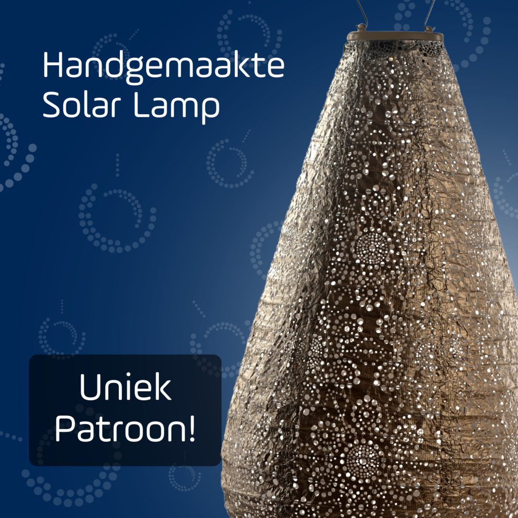 LUMIZ Solar Lampion Fiore Drop - 28 cm - Goud