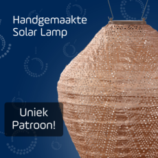 LUMIZ Solar Lampion Ikat Jar - 30 cm - Roze