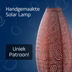 LUMIZ Solar Lampion Paisley Long Oval - 20 cm - Koper