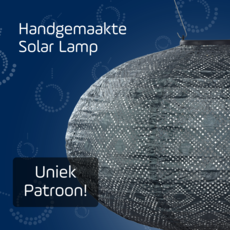 LUMIZ Solar Lampion Mosaic Oval - 40 cm - Grijs Blauw