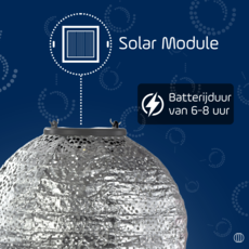 LUMIZ Solar Lampion Topaze Rond - 20 cm - Zilver