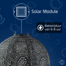 LUMIZ Solar Lampion Paisley Rond - 30 cm - Donker Grijs