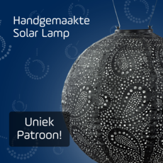 LUMIZ Solar Lampion Paisley Rond - 30 cm - Donker Grijs