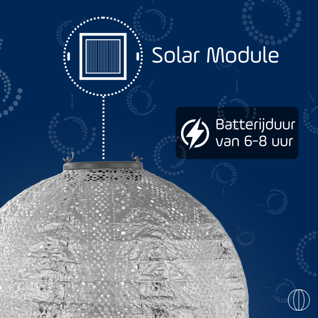 LUMIZ Solar Lampion Lace Rond - 30 cm - Zilver