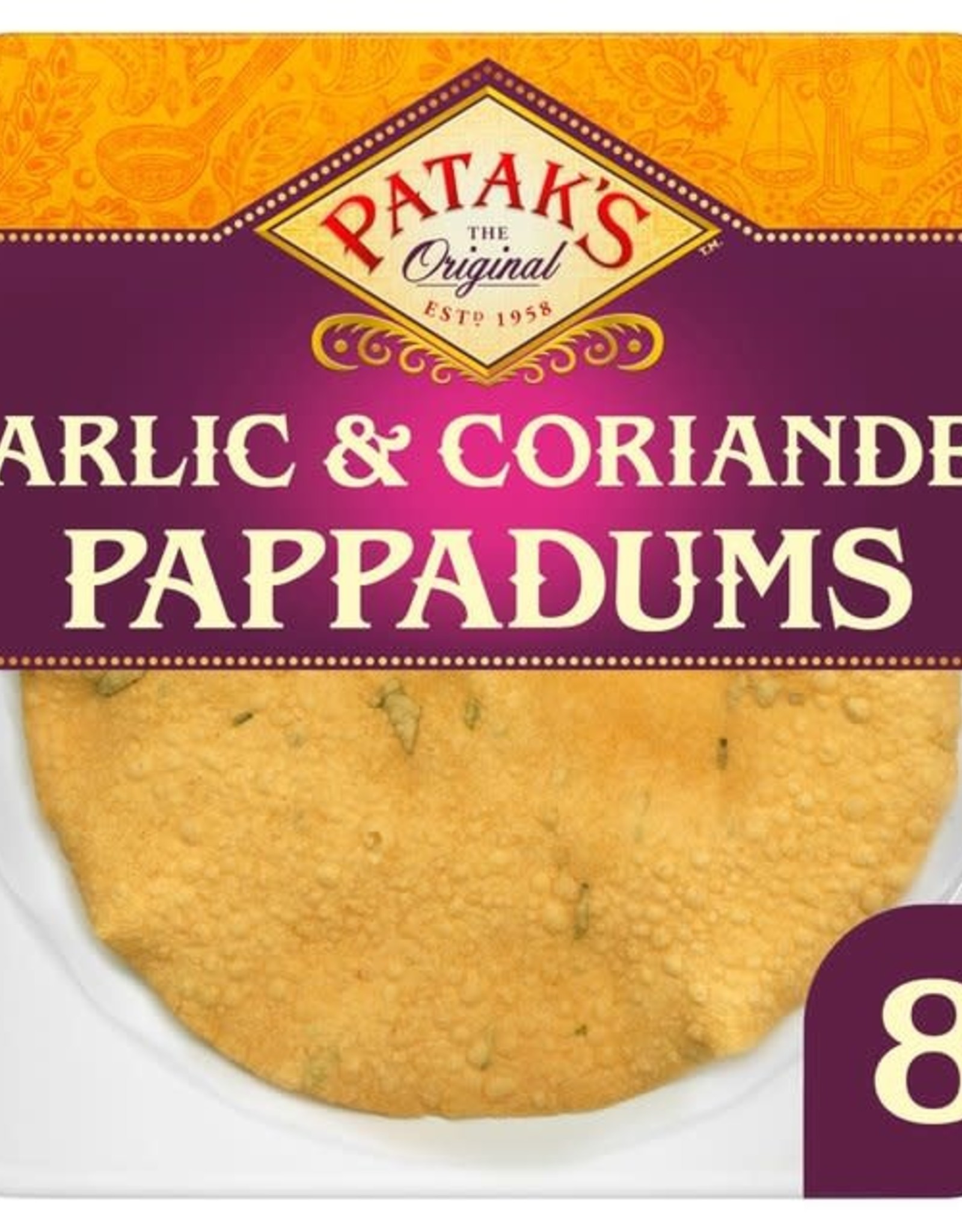 Patak's Patak's 8 Garlic & Coriander Poppadoms