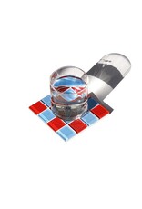 Studio Matrix Coaster Chess Donkerblauw Rood
