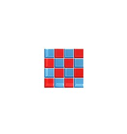 Studio Matrix Coaster Chess Donkerblauw Rood