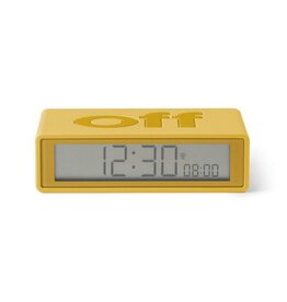 Lexon Alarm Clock Flip + Rubber Geel