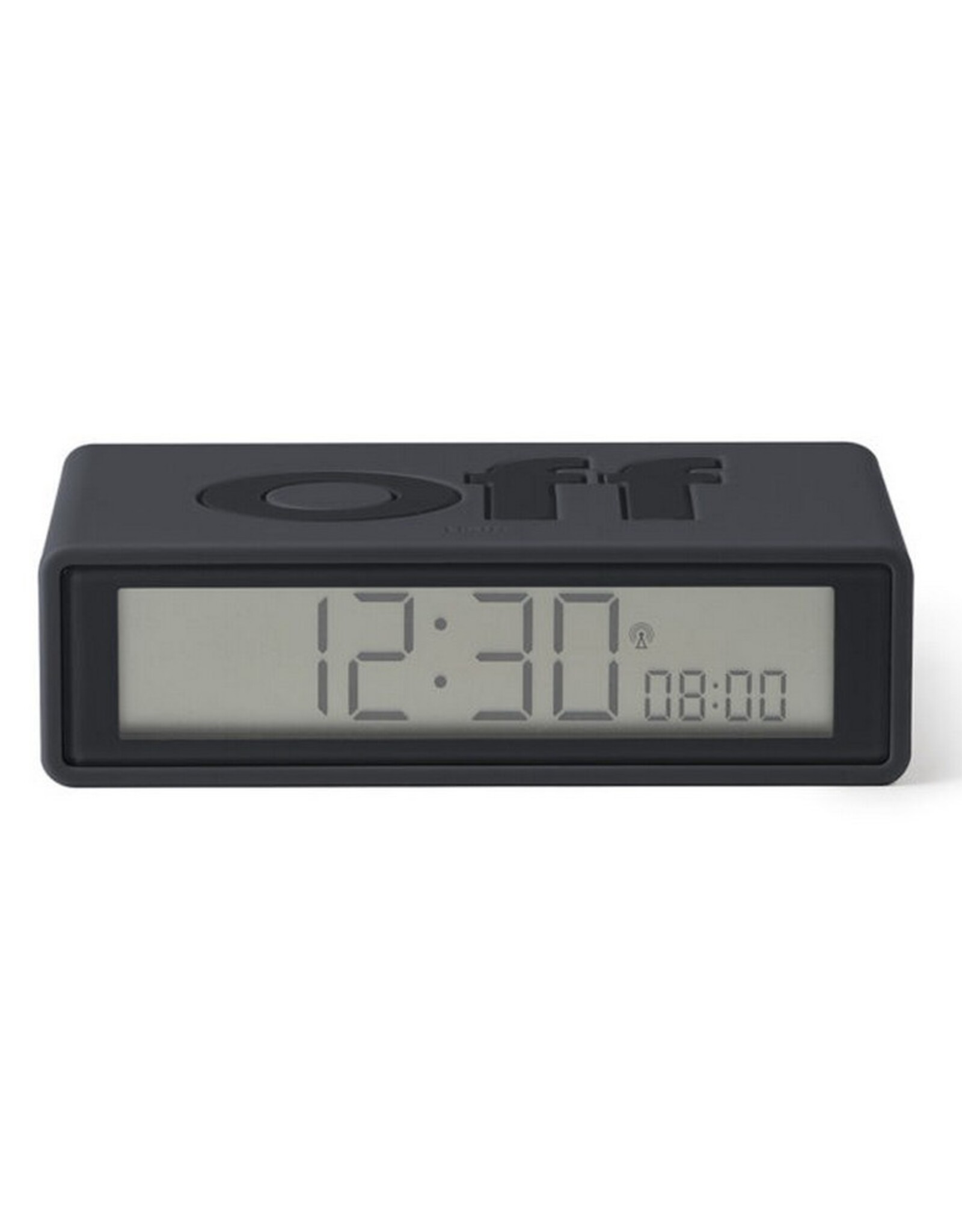 Lexon Alarm Clock Flip + Rubber Zwart