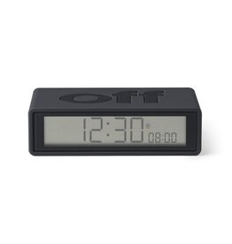 Lexon Alarm Clock Flip + Rubber Zwart