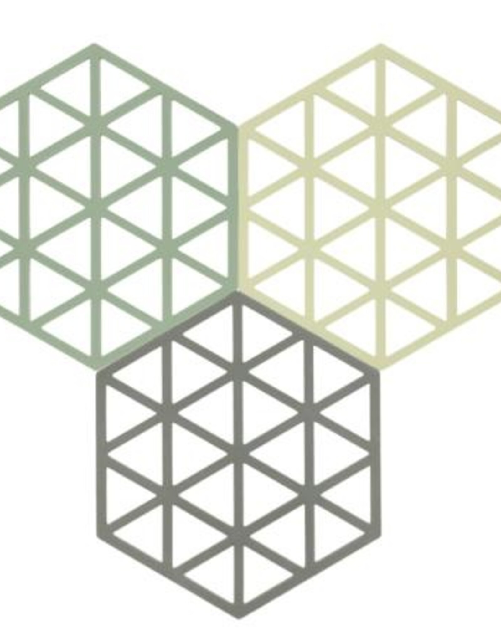 ZONE Denmark Trivet Triangles Rosemary/Matcha/Olive Taup set van 3