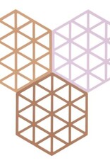 ZONE Denmark Trivet Triangles Terracotta/Lupine/Almond set van 3