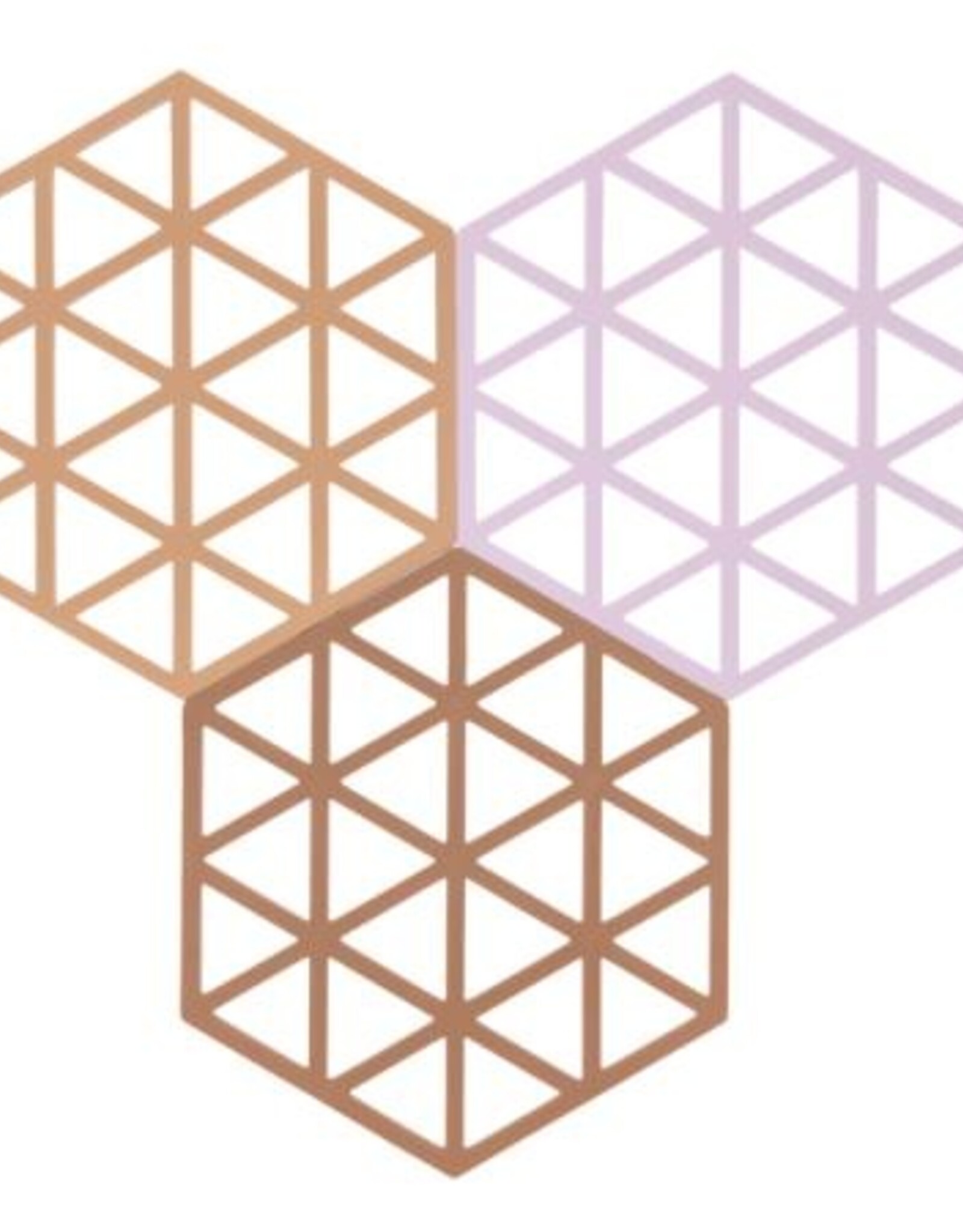 ZONE Denmark Trivet Triangles Terracotta/Lupine/Almond set van 3