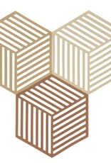 ZONE Denmark Trivet Hexagon Khaki/Warm Sand/Almond set van 3