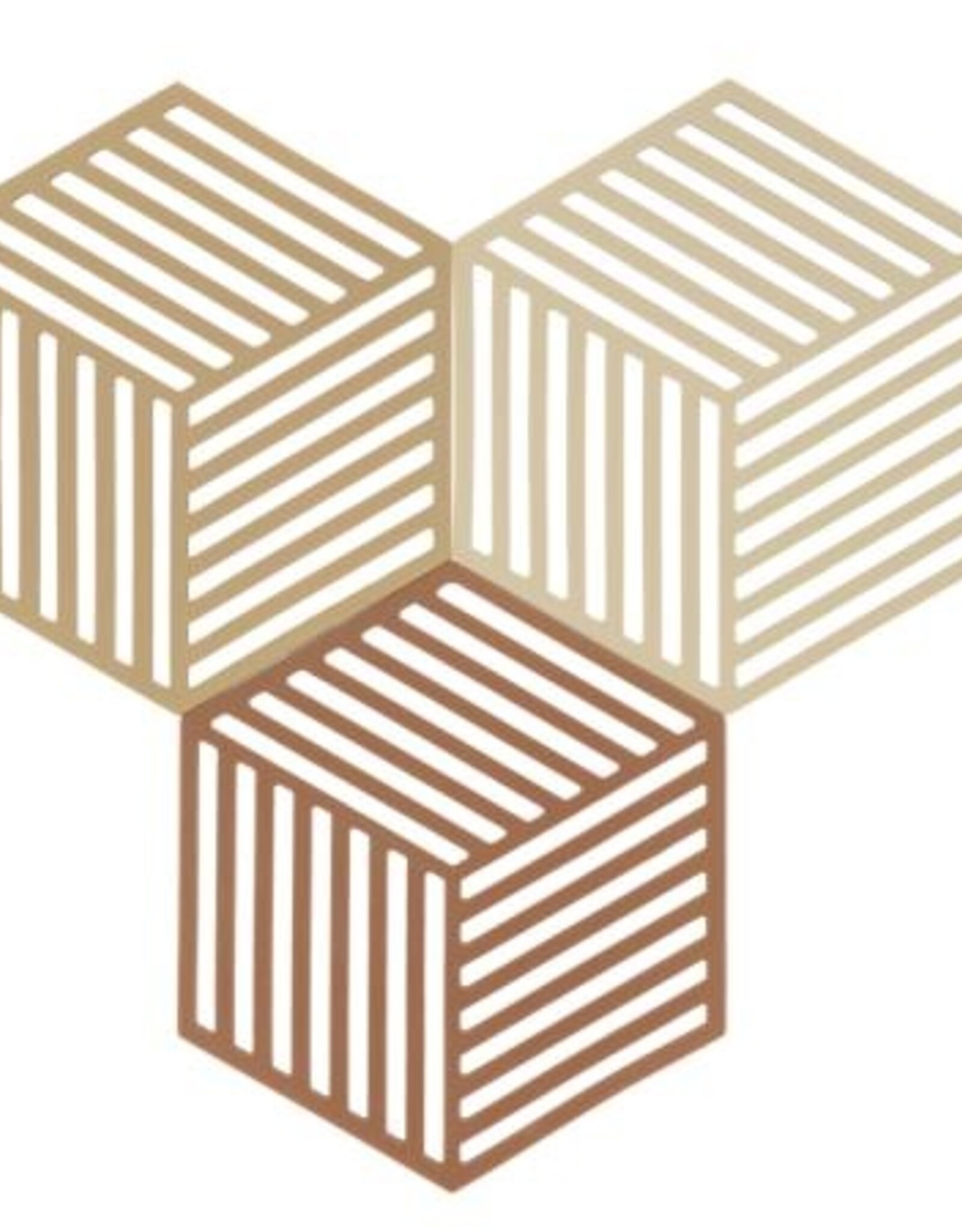 ZONE Denmark Trivet Hexagon Khaki/Warm Sand/Almond set van 3