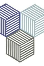 ZONE Denmark Trivet Hexagon Indigo/Fog/Olive Taup set van 3