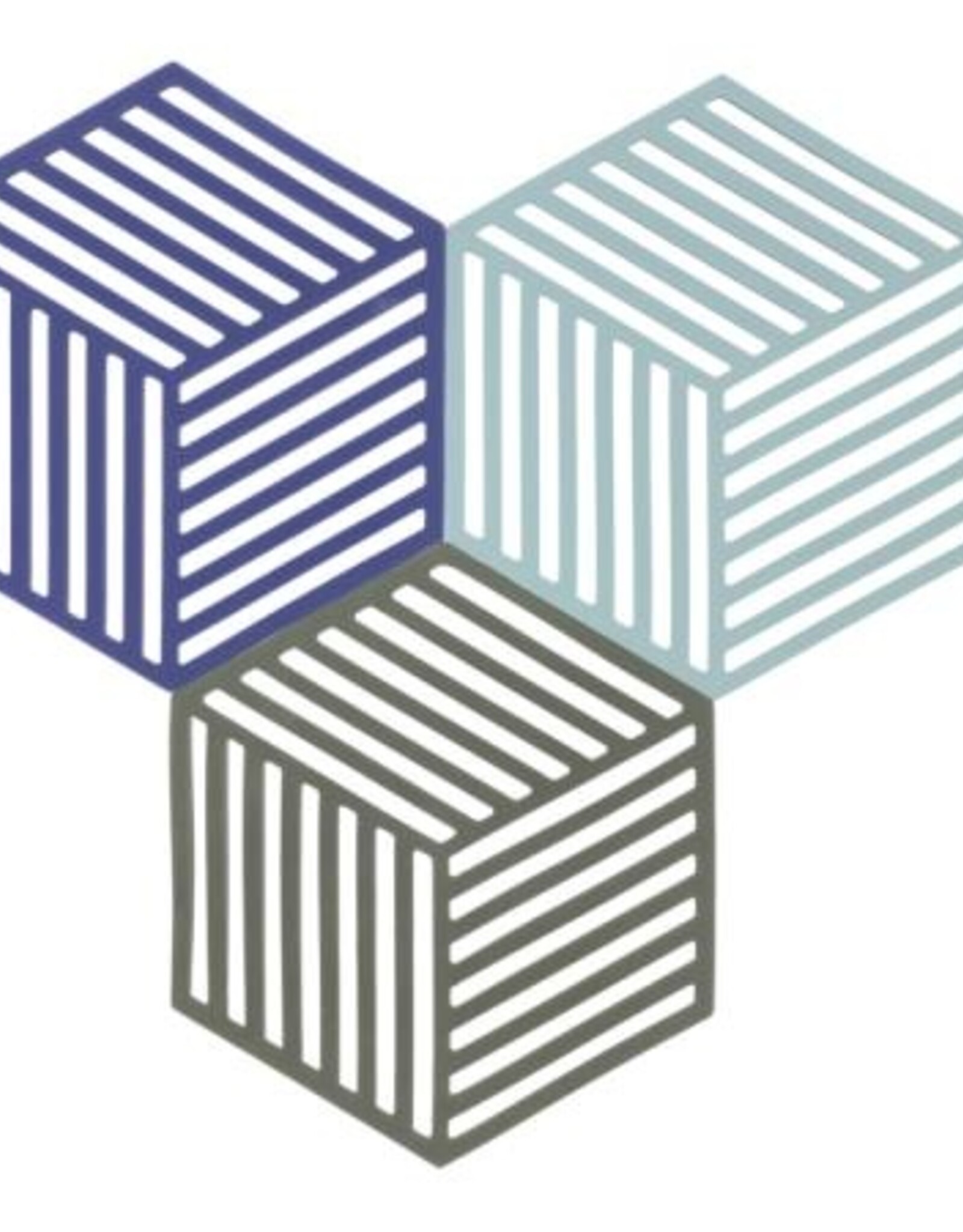 ZONE Denmark Trivet Hexagon Indigo/Fog/Olive Taup set van 3