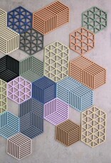 ZONE Denmark Trivet Hexagon Indigo/Fog/Olive Taup set van 3
