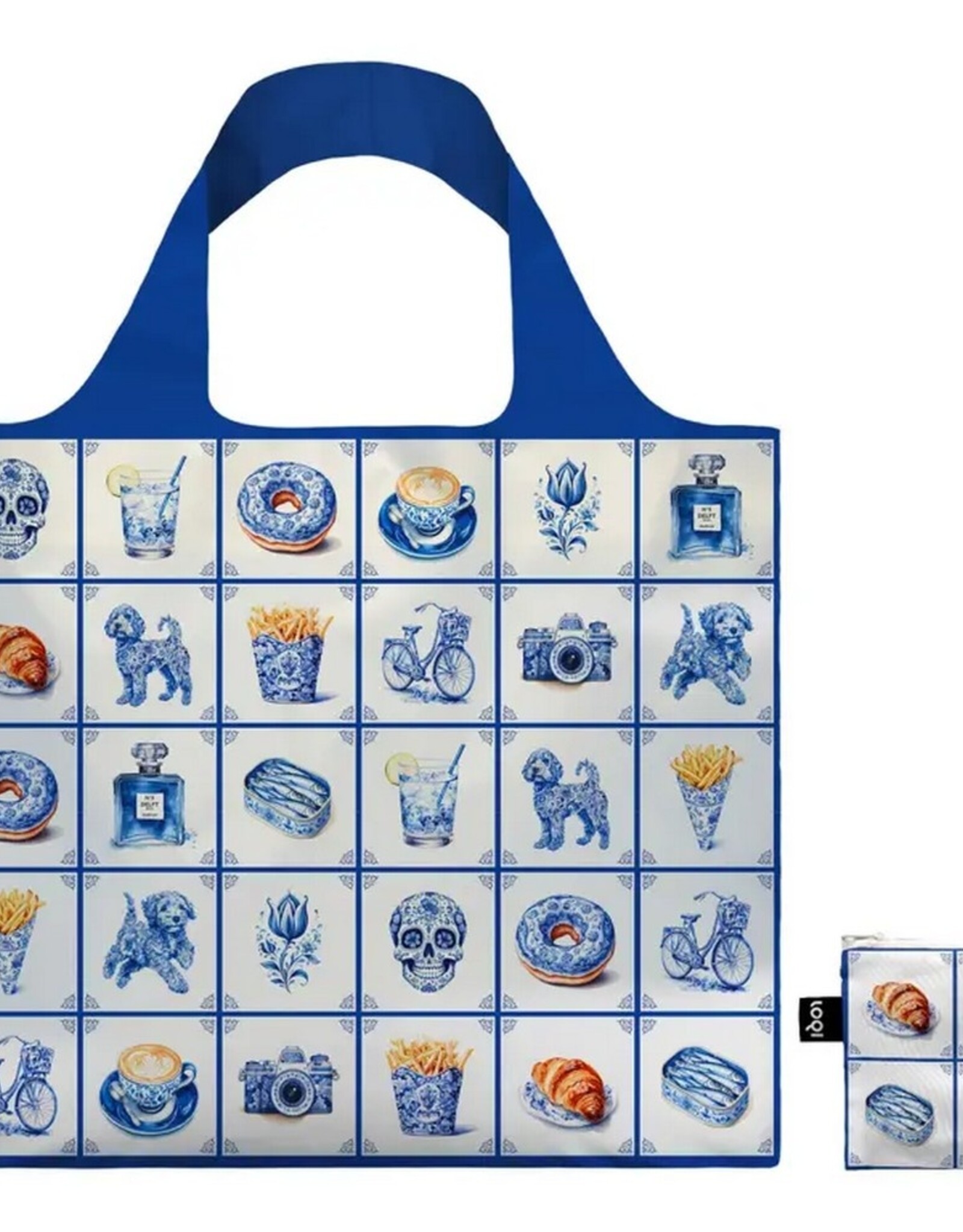 Loqi Opvouwbare Shopper Delft Funky