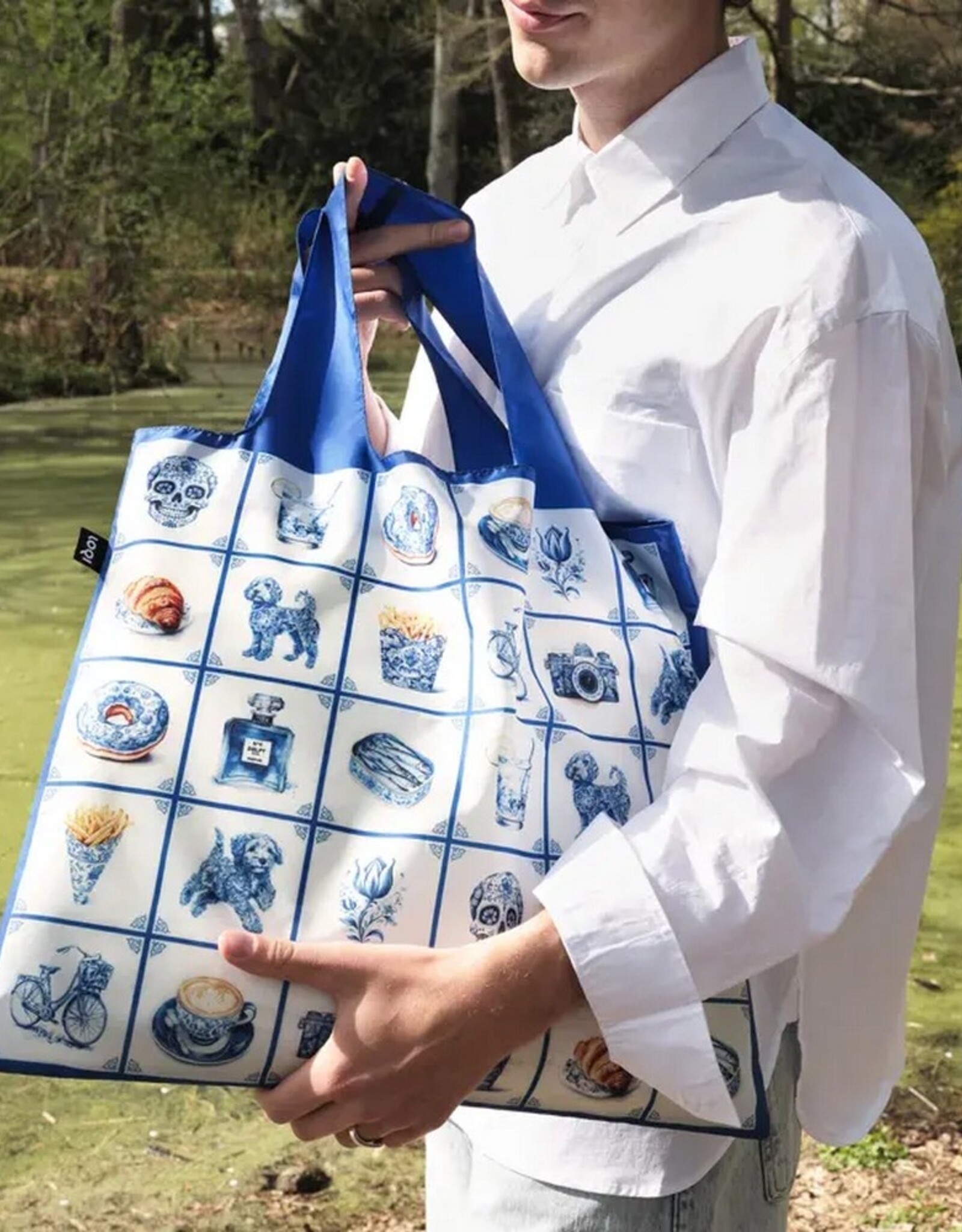 Loqi Opvouwbare Shopper Delft Funky