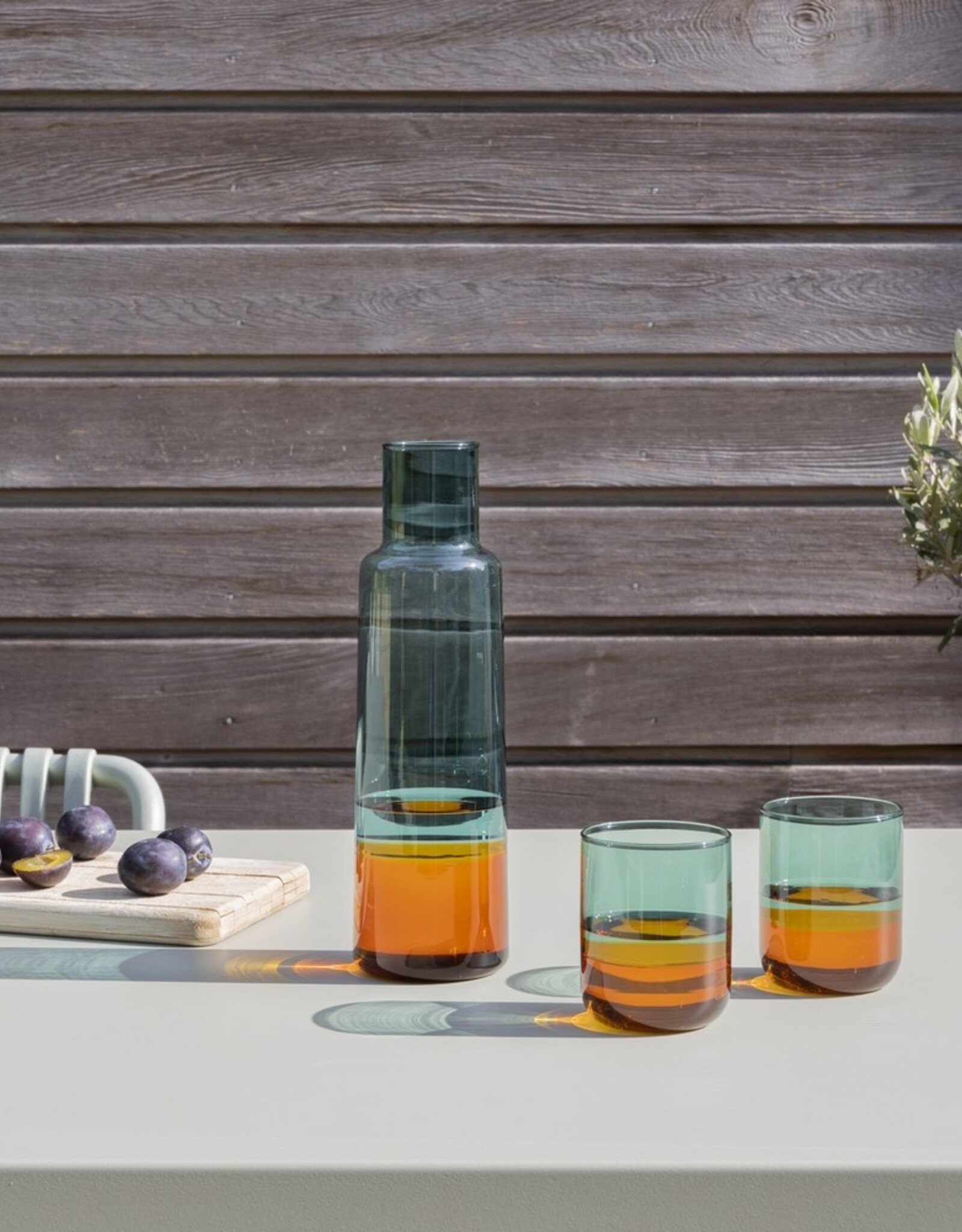 Remember Glazen Amber Set van 2