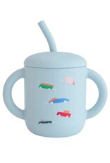 Mushie Drinkbeker met rietje Retro Cars