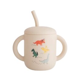 Mushie Drinkbeker met rietje Dino