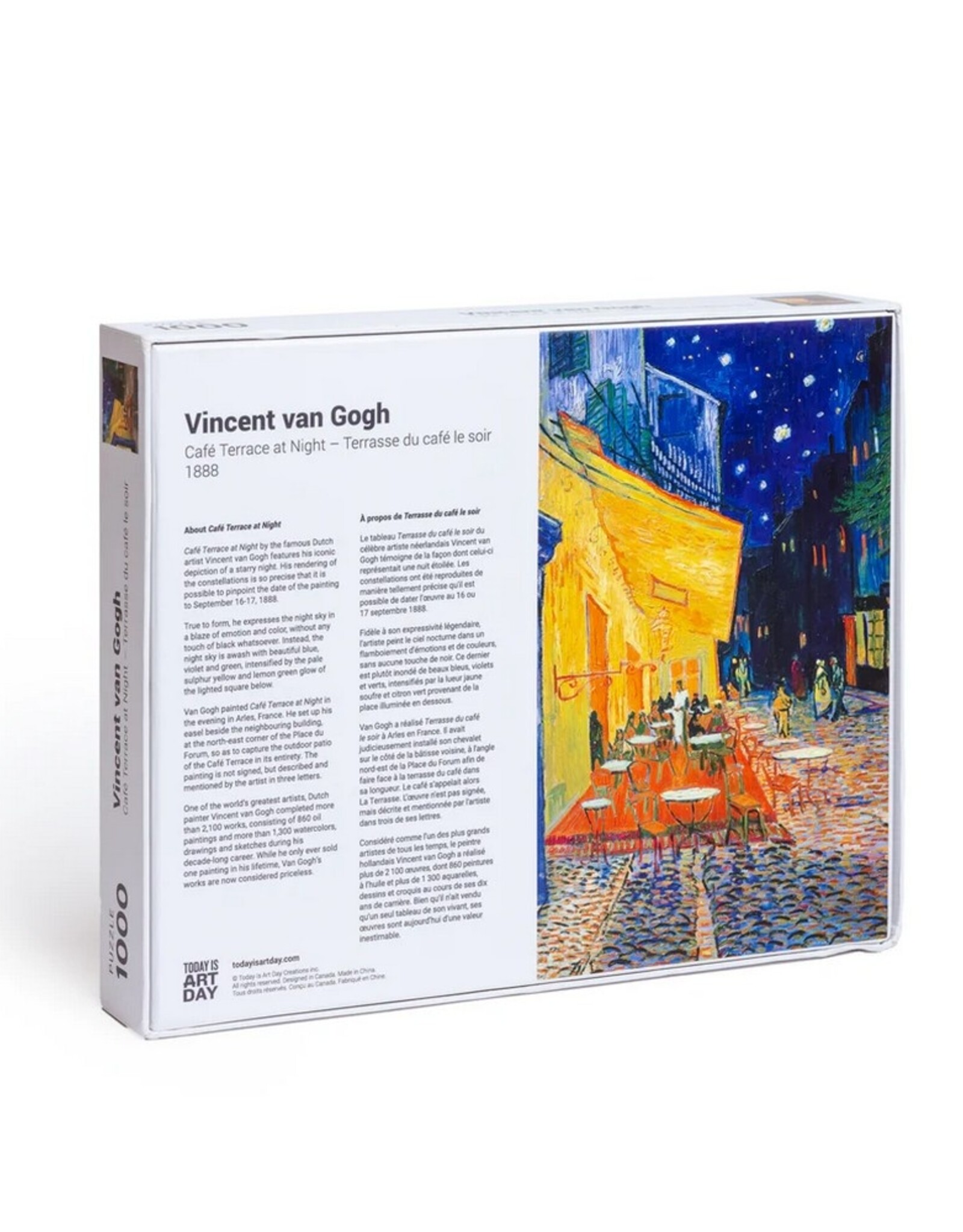 Today Is Art Day Puzzel Van Gogh Cafe Terrace at Night 1000 stukjes