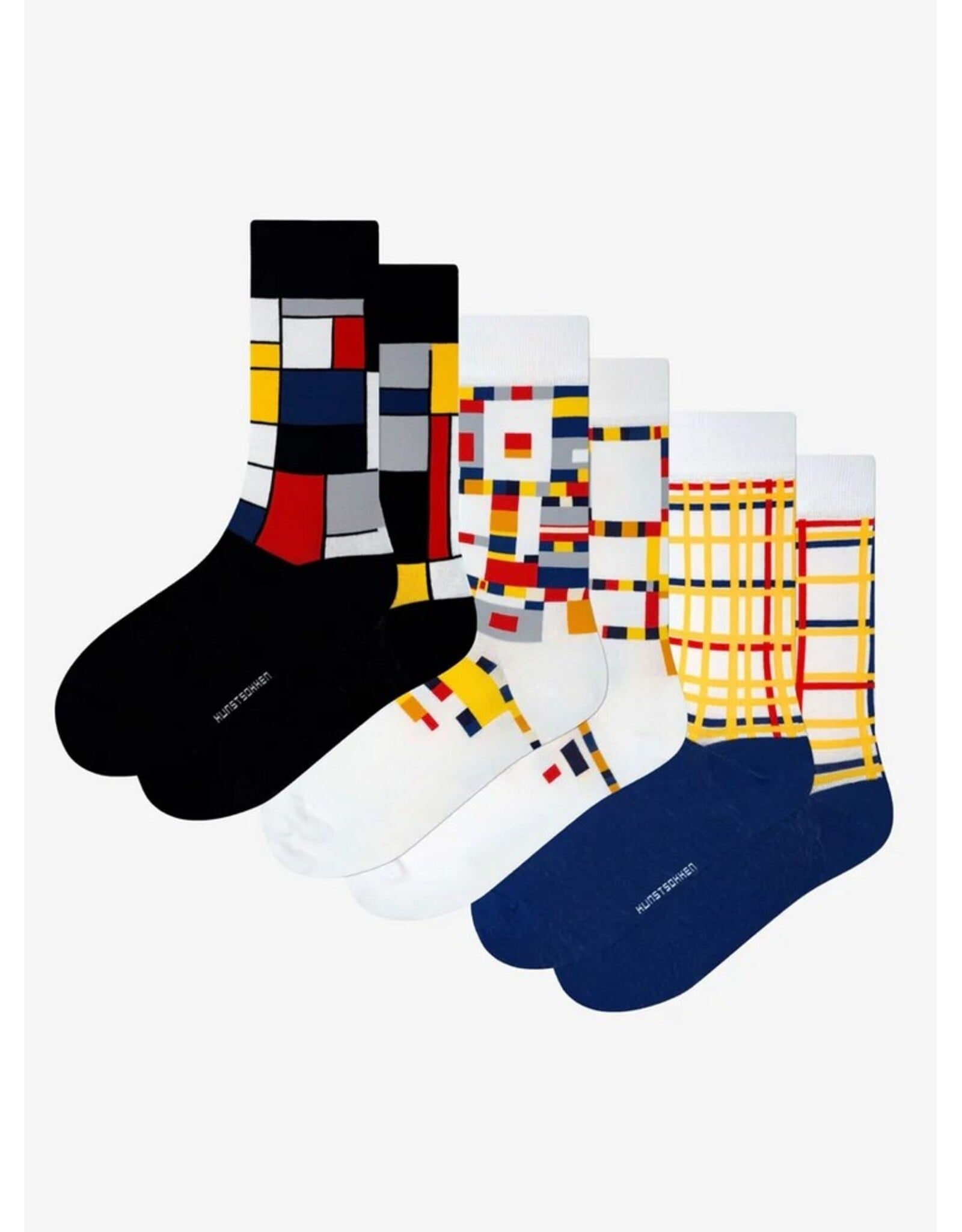 Kunstsokken Sokken Mondriaan 3-pack 41-46