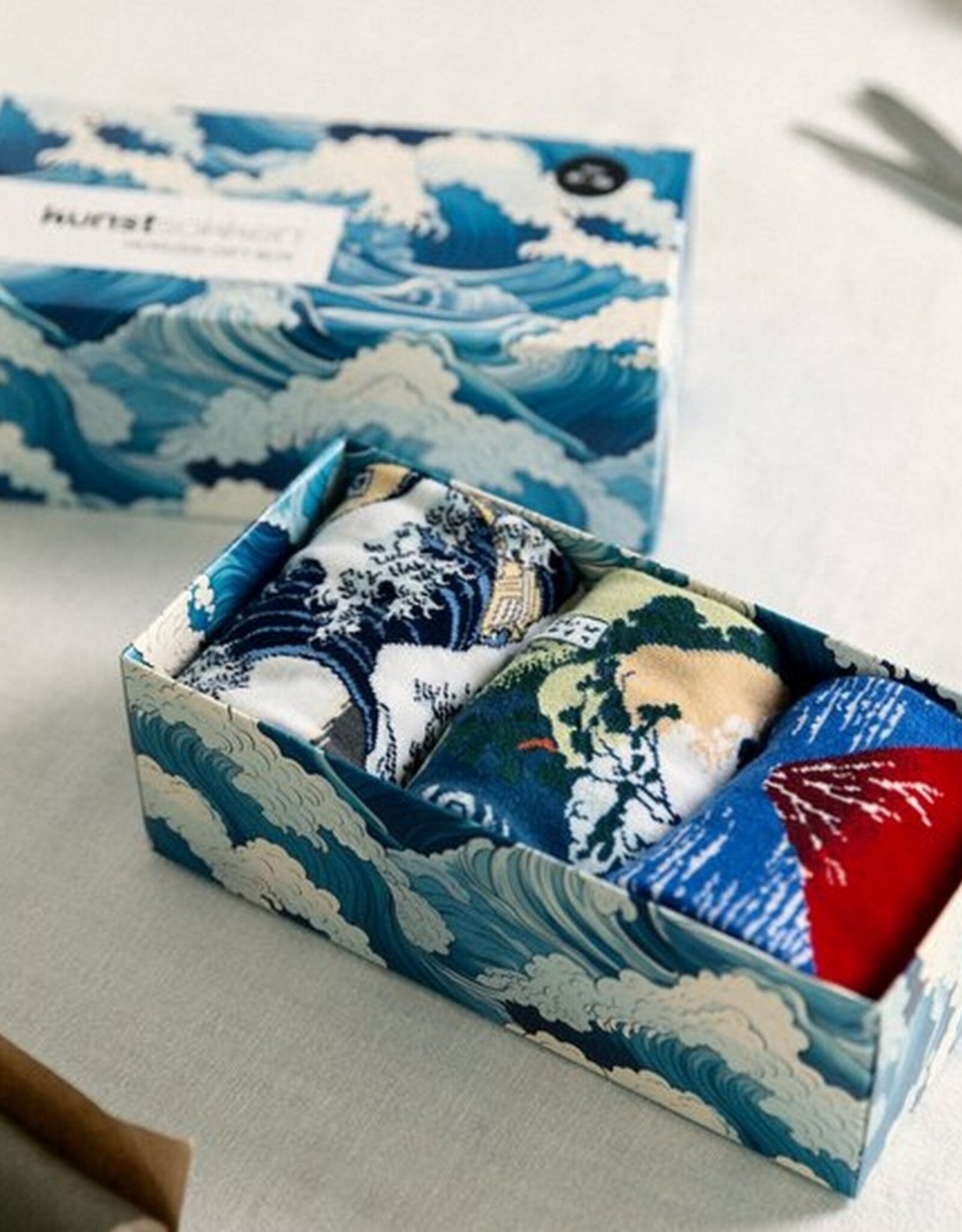 Kunstsokken Sokken Hokusai 3-pack 36-40