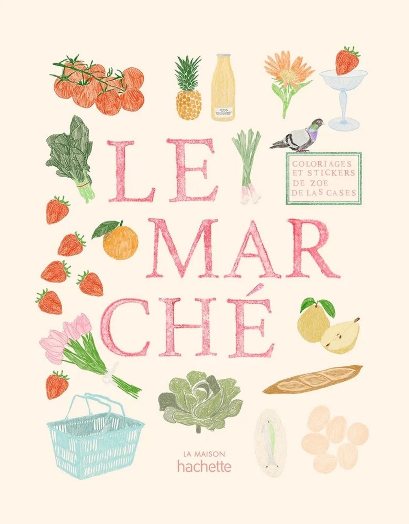 Hachette Livre Kleur- en stickerboek Le Marché