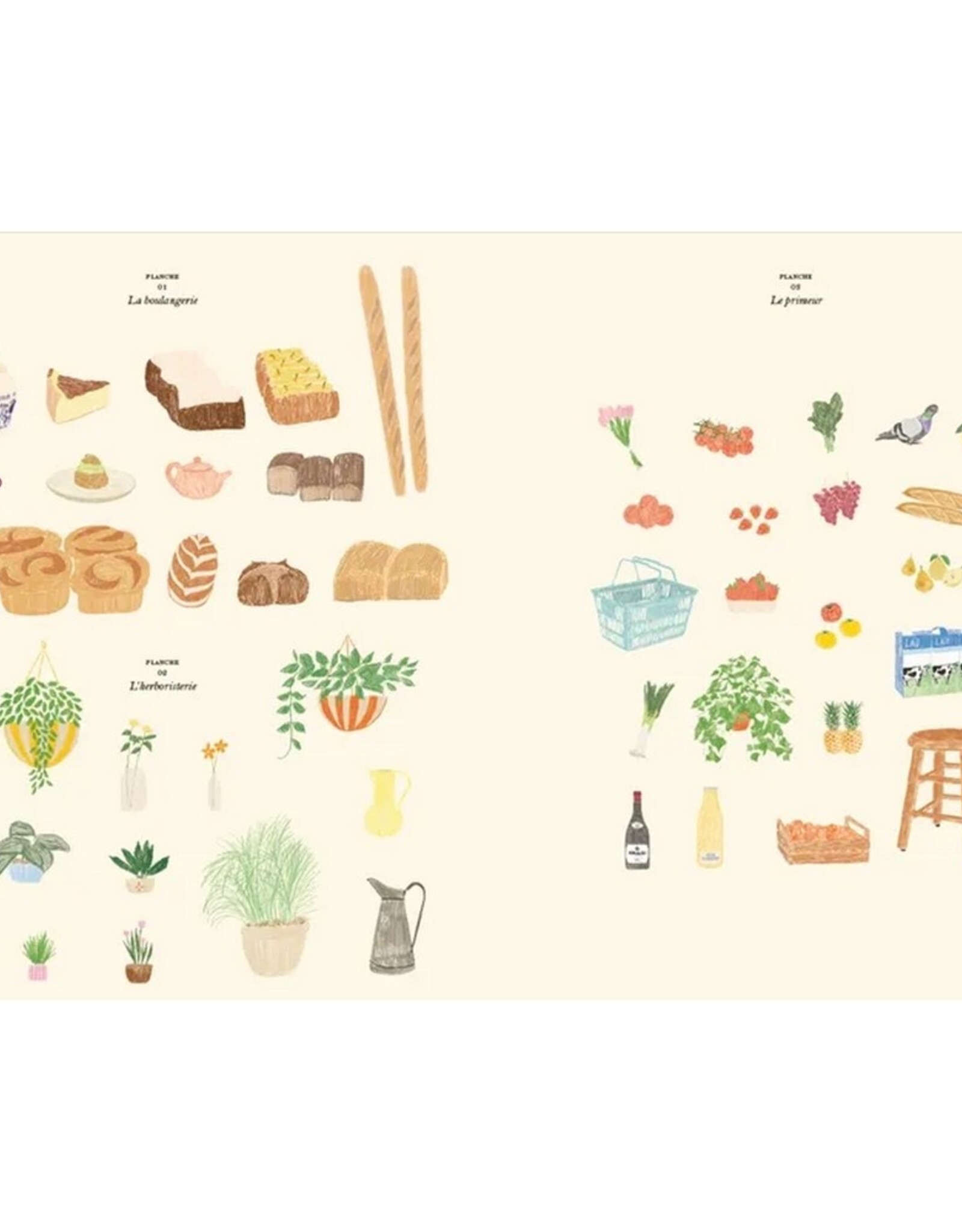 Hachette Livre Kleur- en stickerboek Le Marché