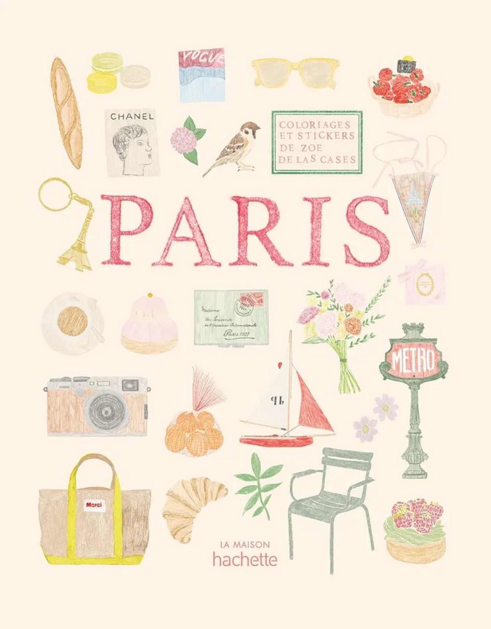 Hachette Livre Kleur- en stickerboek Paris