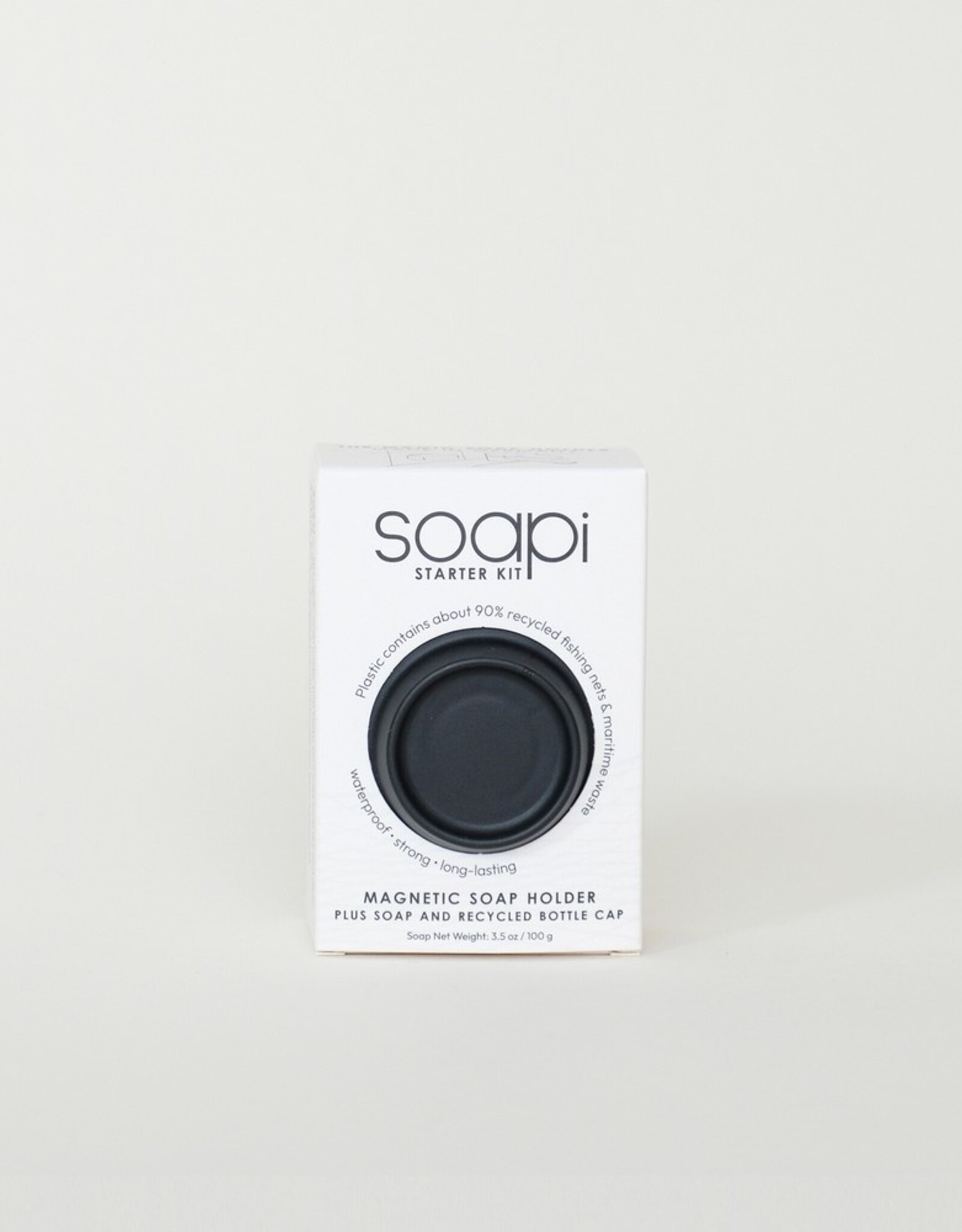 SOAPI Magnetische Zeephouder + Zeep  + Kroonkurk Zwart